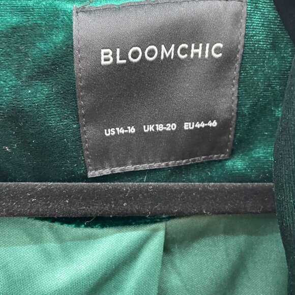 NEW BloomChic velvet Green 2 button blazer 14/16 NWT Flaw - Picture 7 of 7